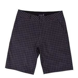 Smartwool Merino Sport Shorts‎ Mens Medium Black Check Plaid Polyester Blend